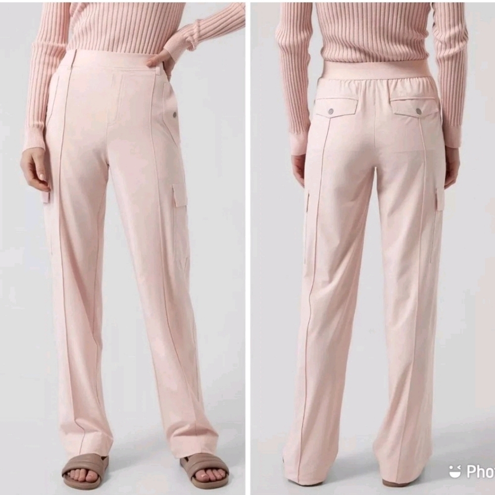 Athleta Vienna Cargo Pant Light Pink 988133 Straight Leg Stretch Travel Size 4T